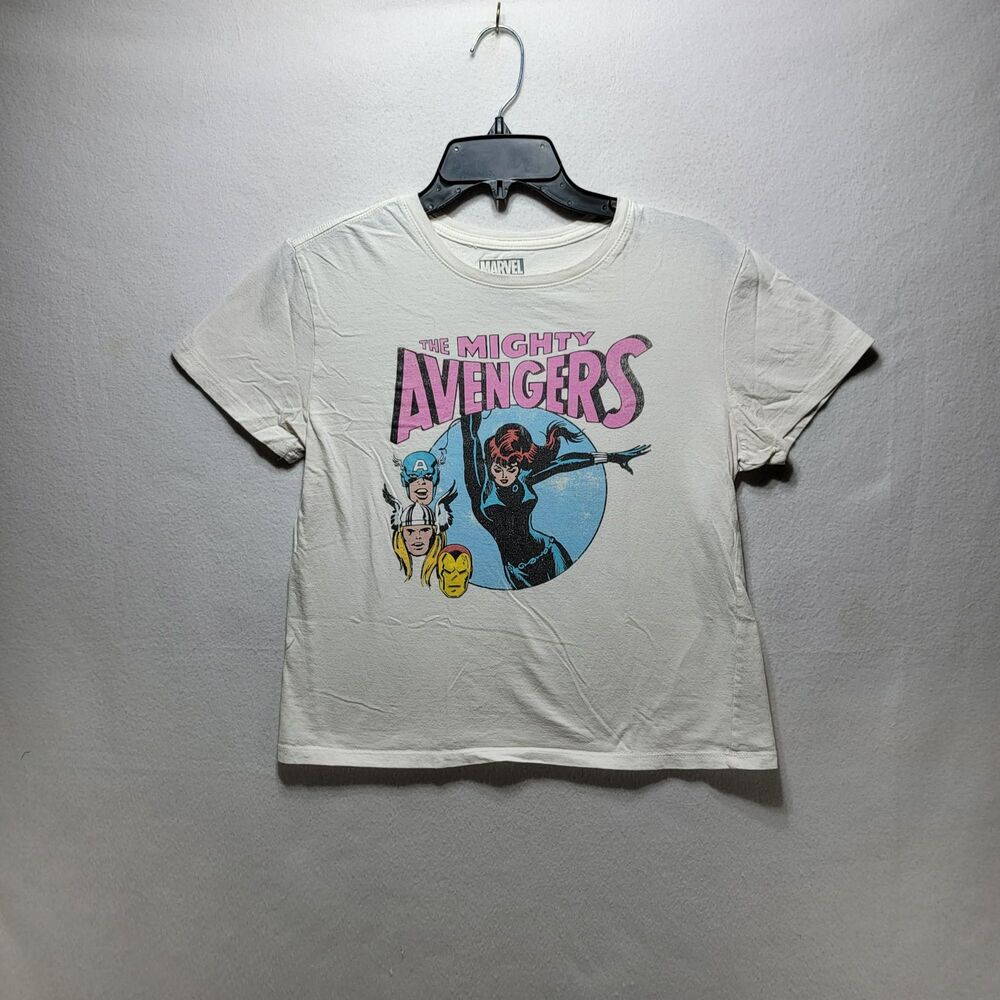 Marvel Comics Women` Avengers T-Shirt White Short Sleeve Size xs Vintage